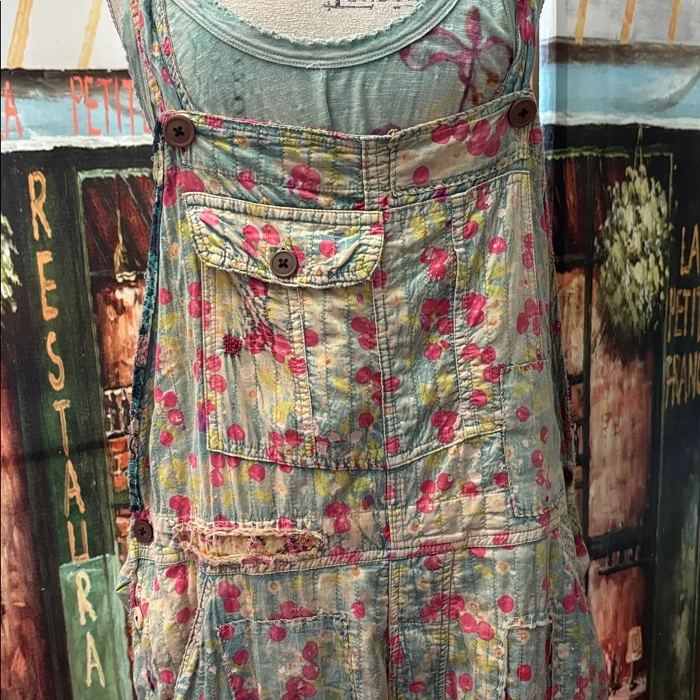 Magnolia Pearl Overalls 138 Quilted Love Overalls- Cherry Blossom, One Size - Picture 4 of 16